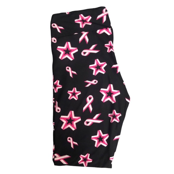 Stars & Ribbons LuLaRoe Leggings Cancer Awareness Rare Size TC (12-22) New - Picture 2 of 3